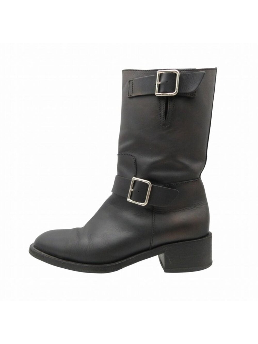 Chanel Boots Leather Engineer Side Zip CC Logo Shoes Black
